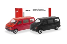 Herpa 012805-003 - H0 - VW T4 Bus - rot/schwarz (2 Stück) - Bausatz